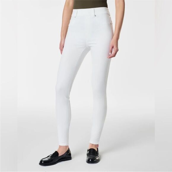 SPANX | White Pull-On Strechy Skinny Jeans Body Shaping Women’s Size Medium - Picture 3 of 11